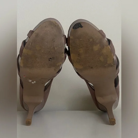 Steve Madden Loyyall Peep Toe Ultra High Heels Size 6.5 Blush Party Sexy Y2K - Picture 10 of 12